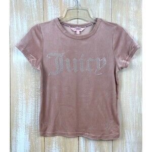 Juicy Couture Pink Velour Sleepwear Lounge Soft Top Women’s S Jewel Bling Logo